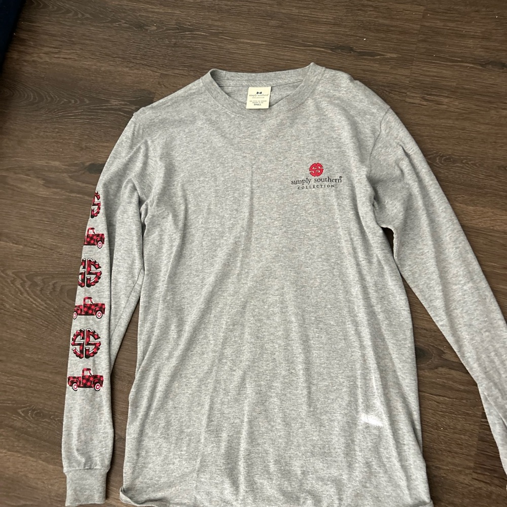 Simply Southern Gray Long Sleeve Tee Casual Comfort